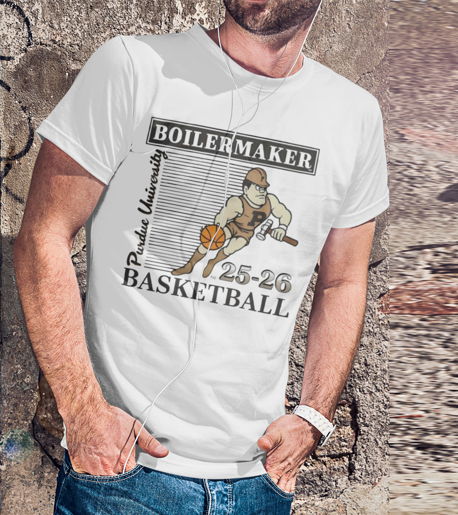 Purdue University Boilermaker 25-26 Basketball Vintage Russell Athletic T-Shirt