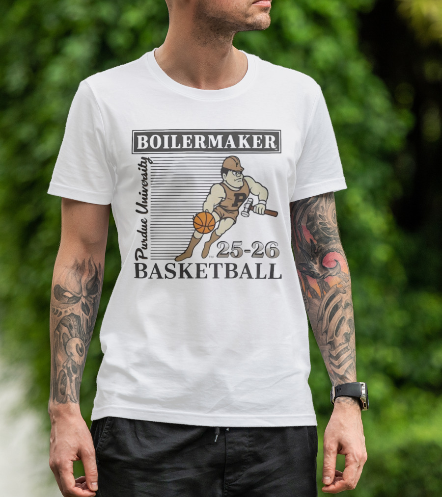 Purdue University Boilermaker 25-26 Basketball Vintage Russell Athletic T-Shirt