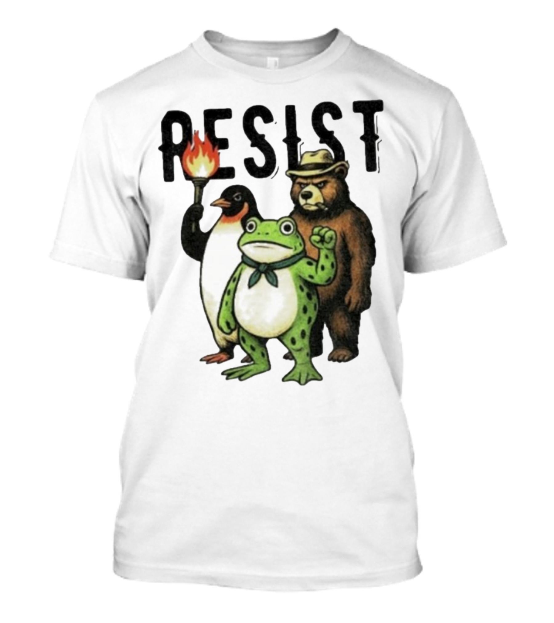 Resist Portland Frog Penguin Bear Abolish Ice T-Shirt
