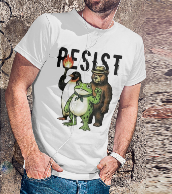 Resist Portland Frog Penguin Bear Abolish Ice T-Shirt