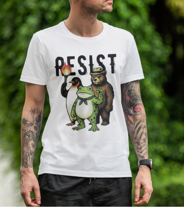 Resist Portland Frog Penguin Bear Abolish Ice T-Shirt