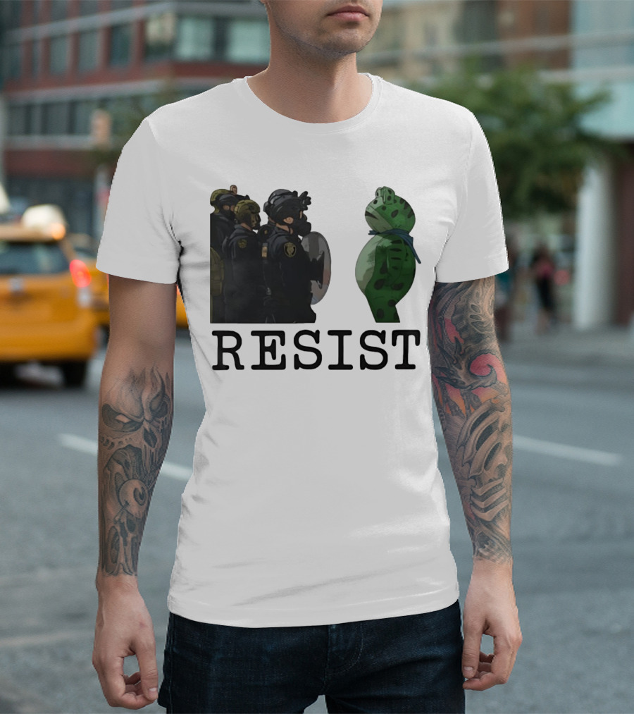 Portland Protest Resist Frog Anti ICE Anti Fascism T-Shirt