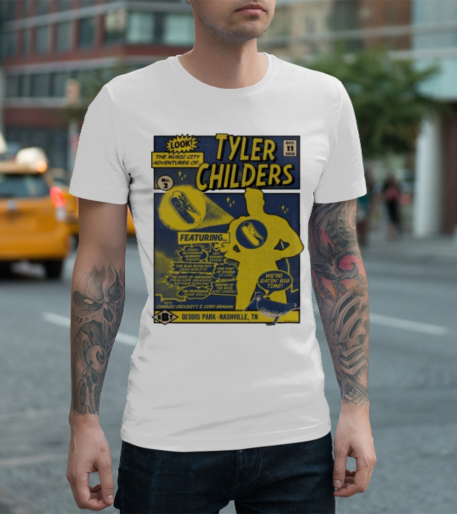 Tyler Childers The Music City Adventures Featuring Charley Crockett Cory Branan GEODIS Park Nashville TN Oct 11 2025 T-Shirt