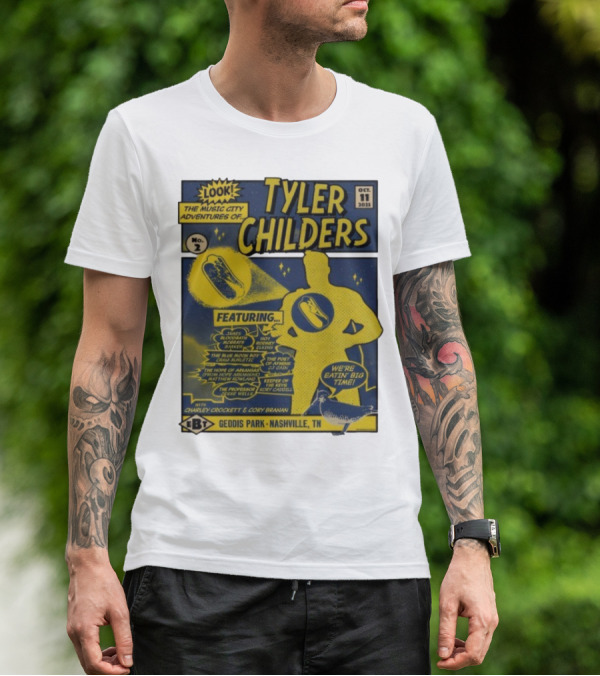 Tyler Childers The Music City Adventures Featuring Charley Crockett Cory Branan GEODIS Park Nashville TN Oct 11 2025 T-Shirt