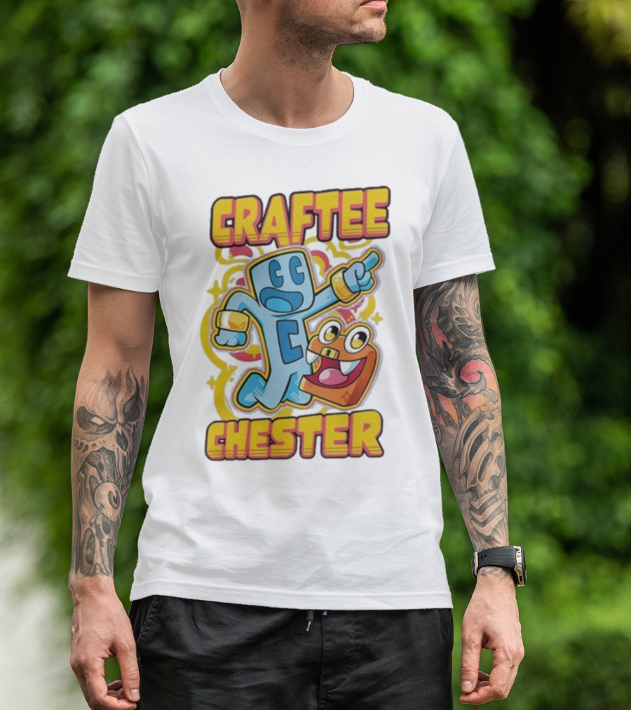 Craftee Chester Cartoon Characters Adventure T-Shirt
