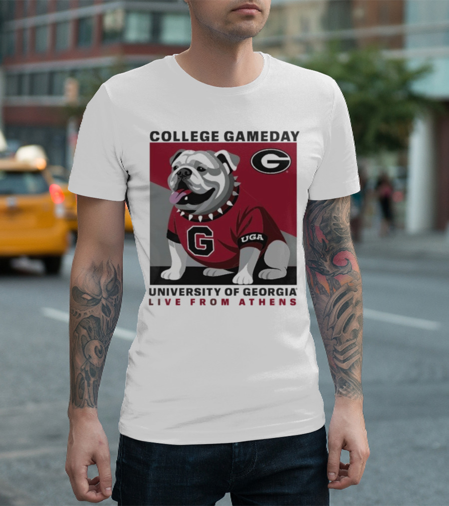 Georgia Bulldogs College Gameday University Of Georgia Live From Athens UGA 2025 T-Shirt