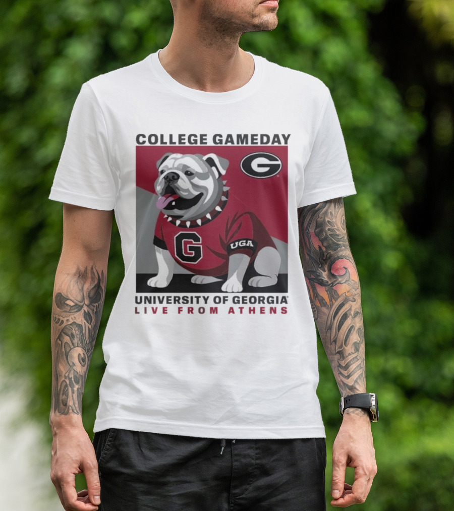 Georgia Bulldogs College Gameday University Of Georgia Live From Athens UGA 2025 T-Shirt