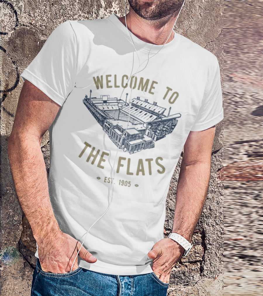 Georgia Tech Yellow Jackets Welcome To The Flats Est 1905 Stadium Blueprint T-Shirt
