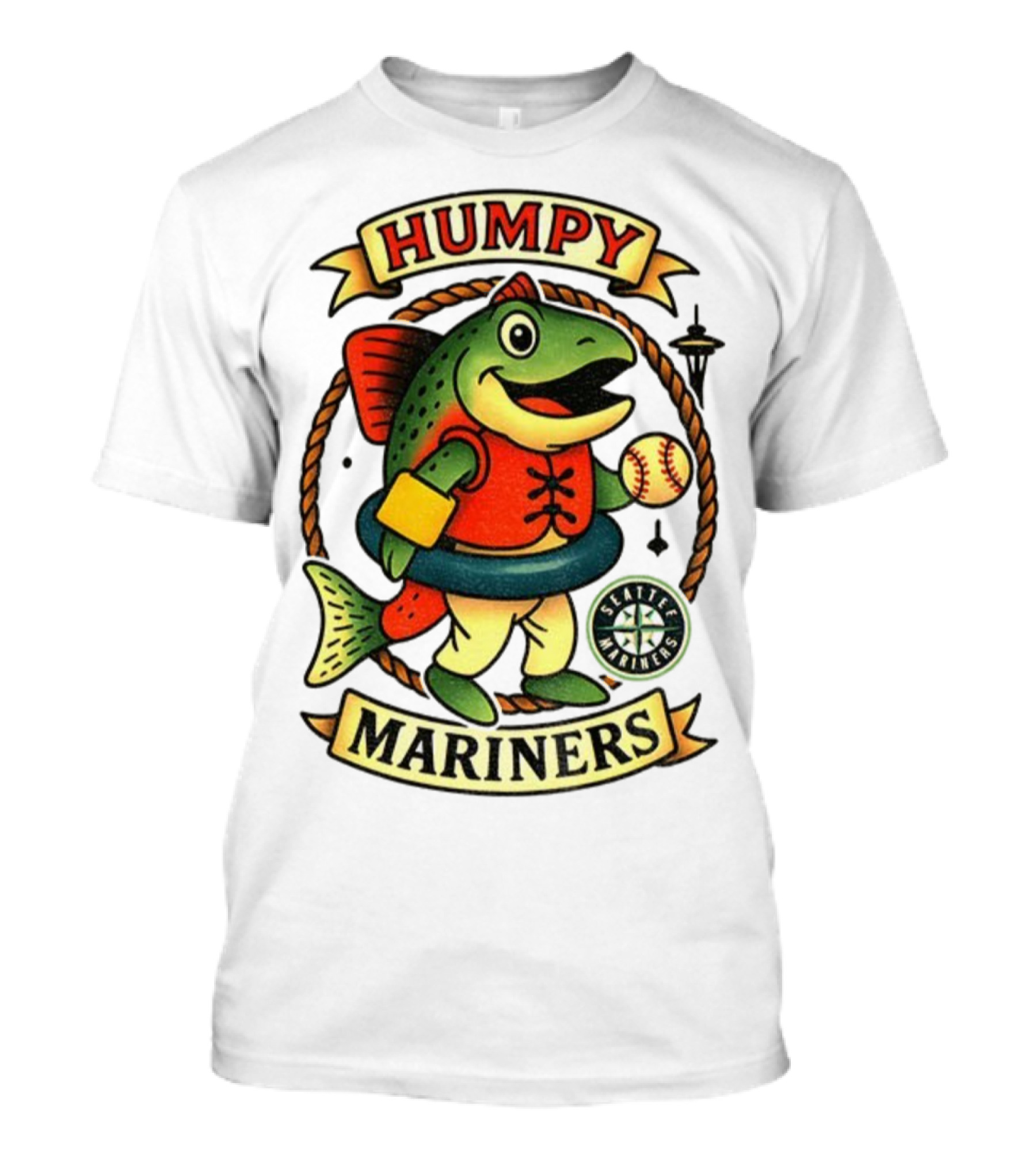 Humpy Salmon Seattle Mariners Mascot MLB Baseball 2025 T-Shirt