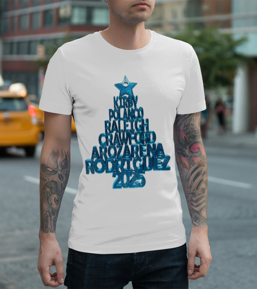 Kirby Polanco Raleigh Crawford Arozarena Rodriguez 2025 Christmas Tree T-Shirt