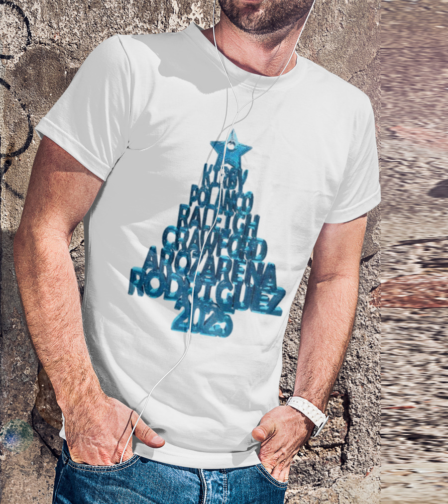 Kirby Polanco Raleigh Crawford Arozarena Rodriguez 2025 Christmas Tree T-Shirt
