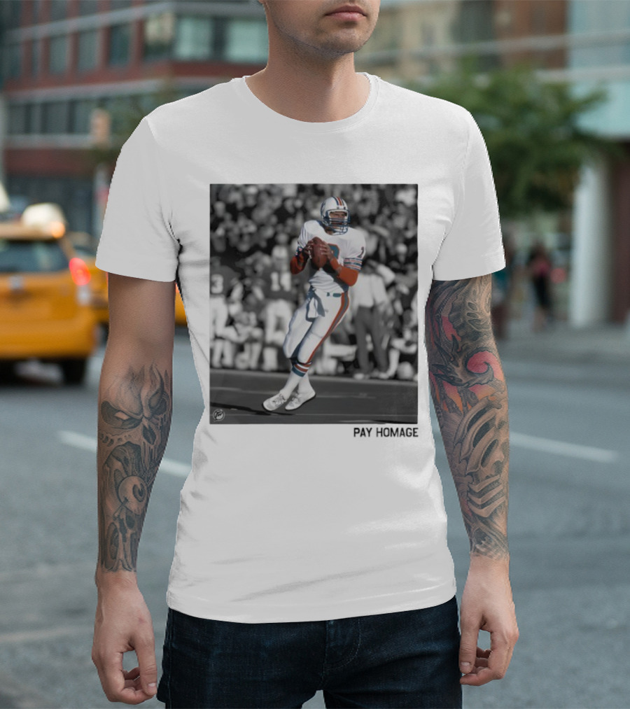 Miami Dolphins Dan Marino Ash Retro Football Legend T-Shirt