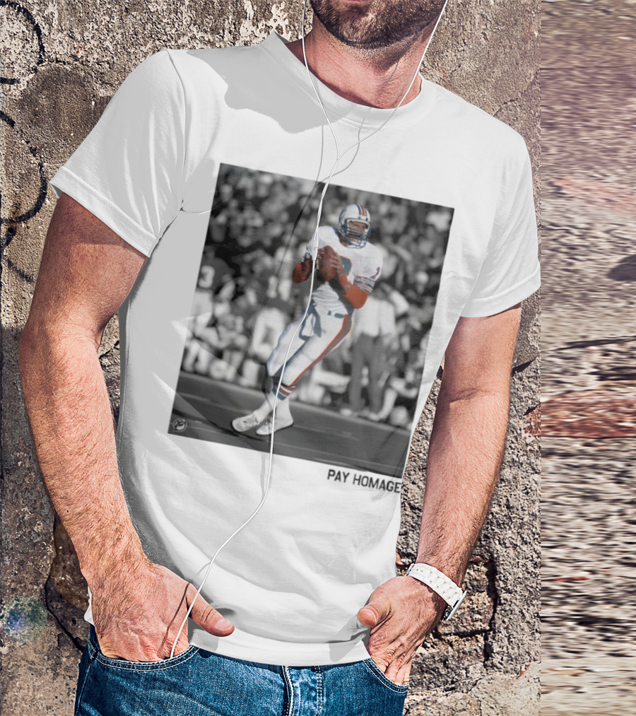 Miami Dolphins Dan Marino Ash Retro Football Legend T-Shirt
