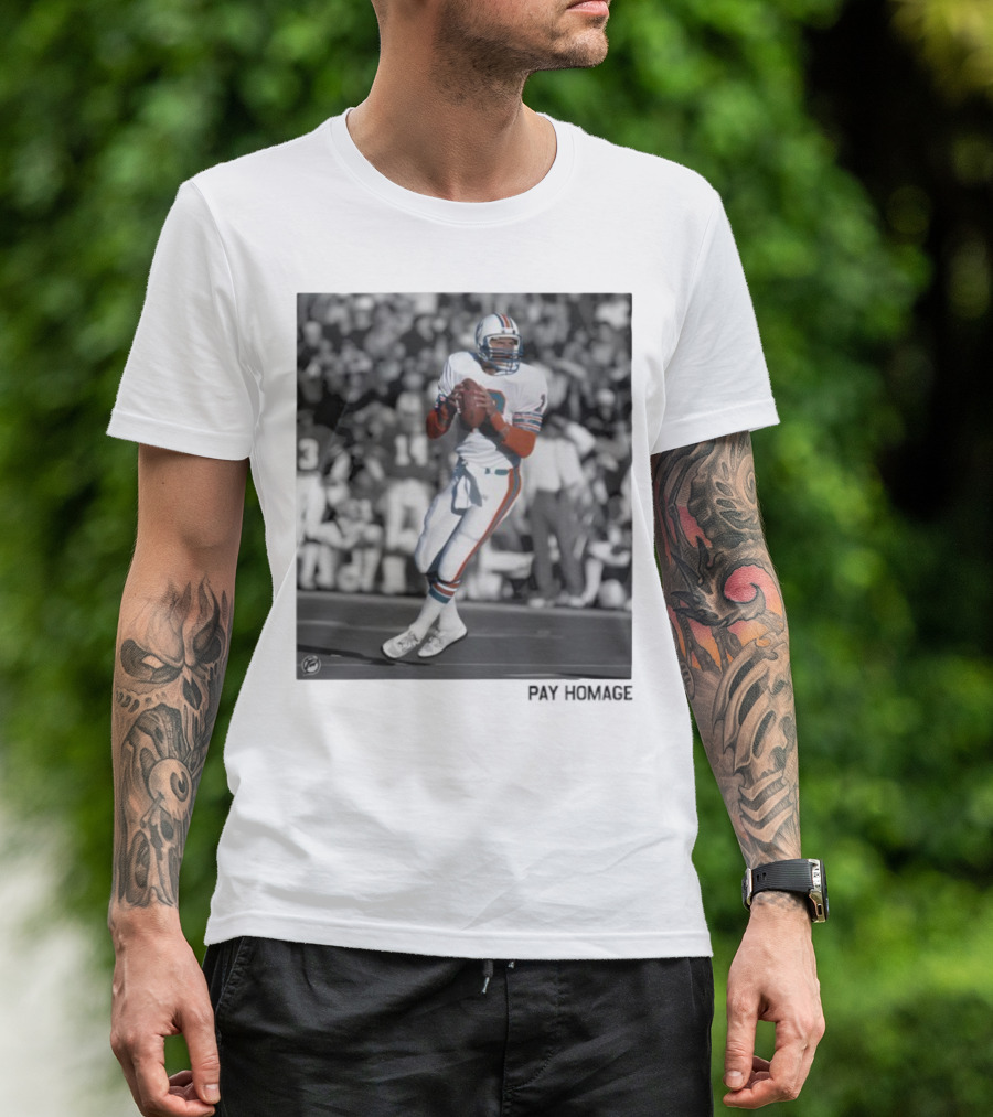 Miami Dolphins Dan Marino Ash Retro Football Legend T-Shirt