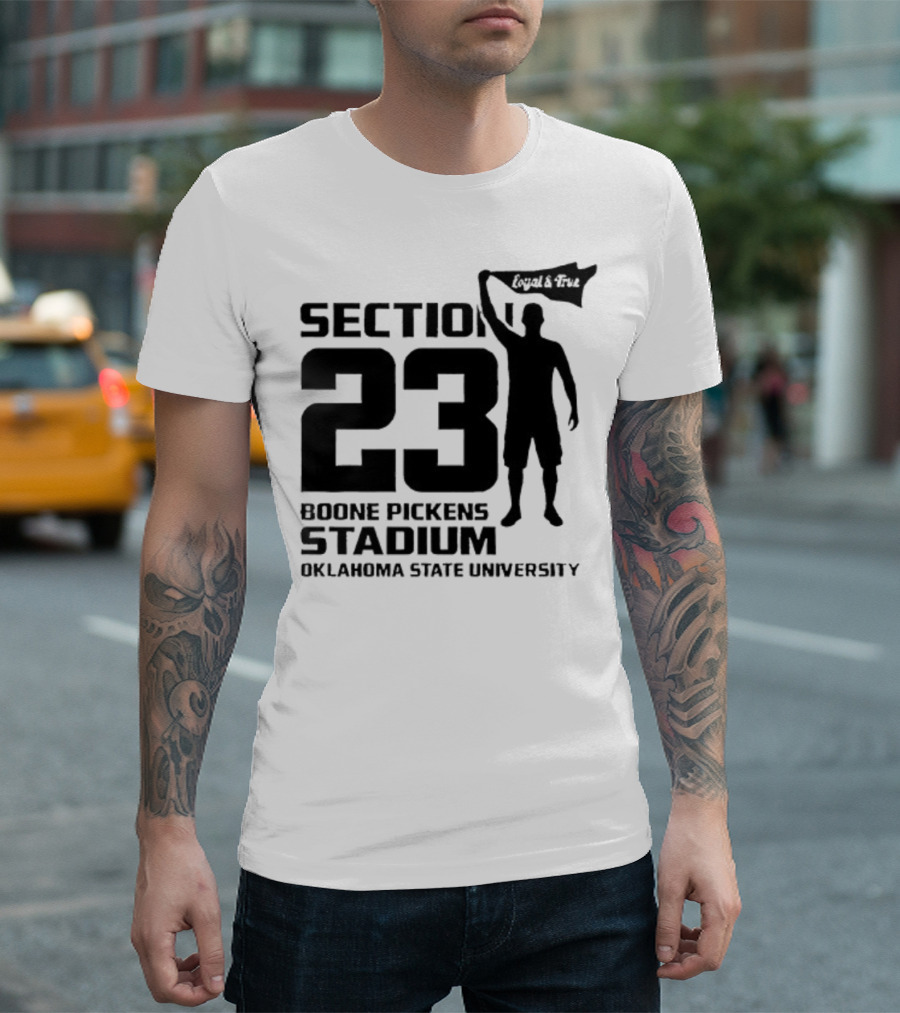 Section 23 Boone Pickens Stadium Oklahoma State University Pistol Pete T-Shirt