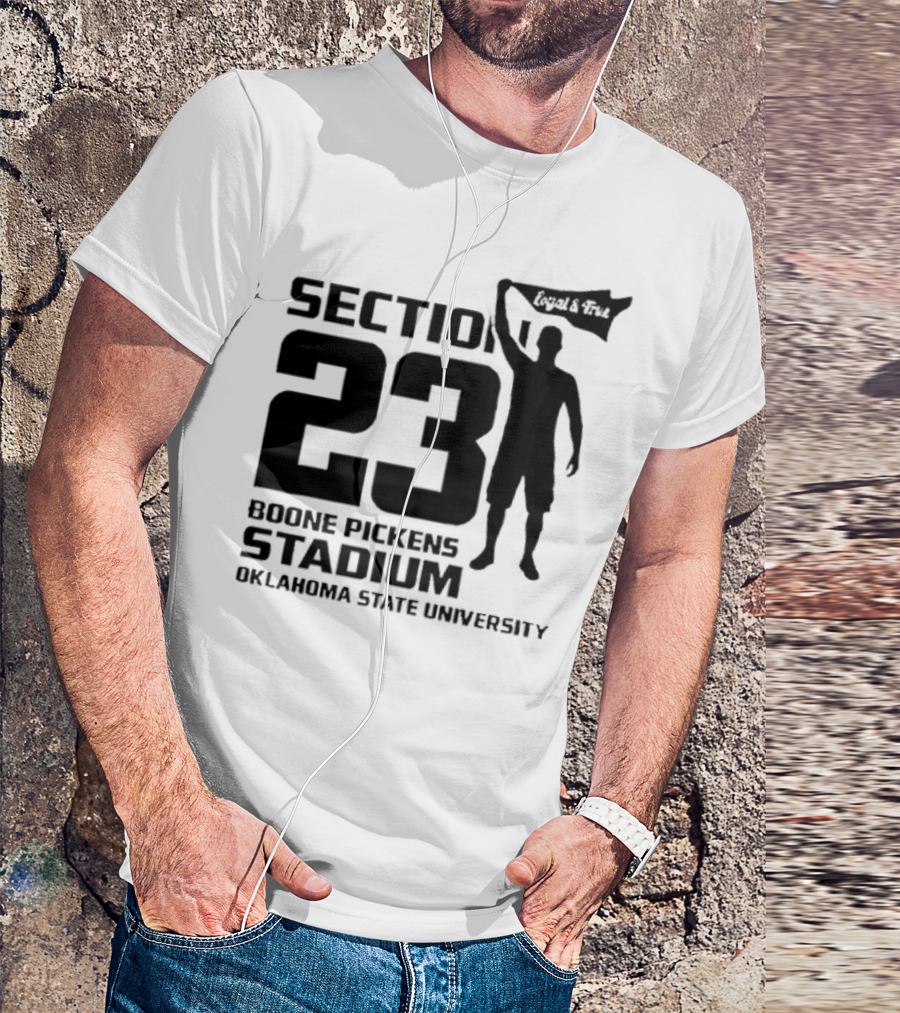Section 23 Boone Pickens Stadium Oklahoma State University Pistol Pete T-Shirt
