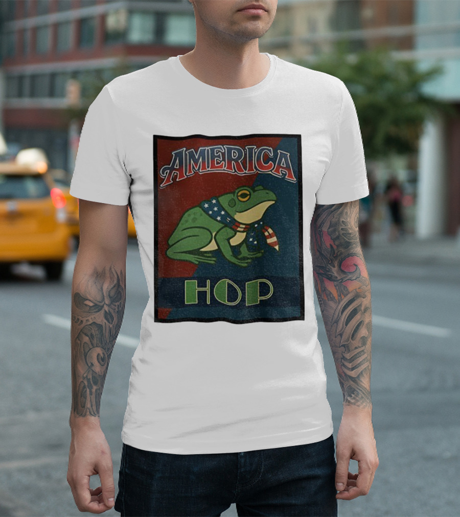 America Frog HOP Patriotic Protest Portland T-Shirt