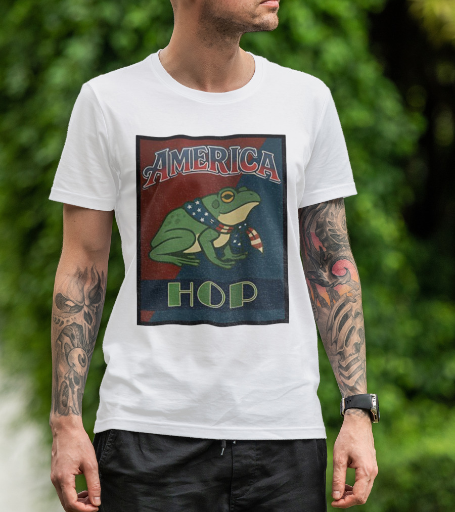 America Frog HOP Patriotic Protest Portland T-Shirt