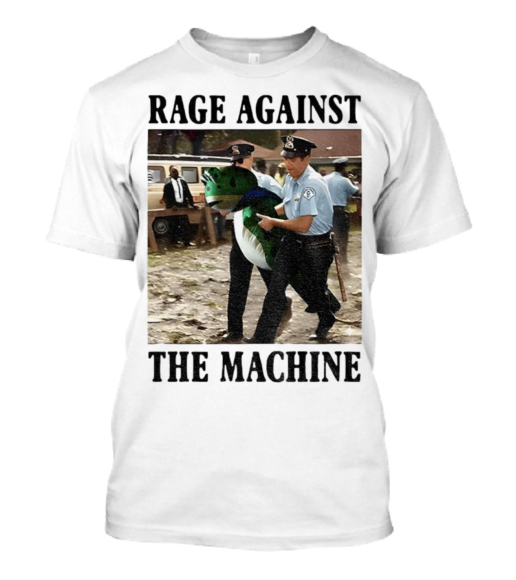 Rage Against The Machine Frog Police Scene Portland T-Shirt