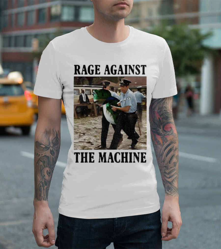 Rage Against The Machine Frog Police Scene Portland T-Shirt