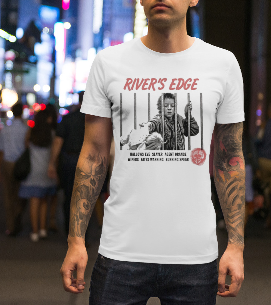 River’s Edge Hallows Eve Slayer Agent Orange Wipers Fates Warning Burning Spear Skulls T-Shirt