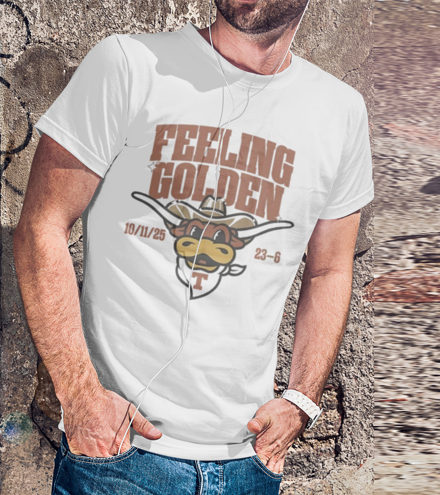 Texas Longhorns Feeling Golden Mascot 10/11/23 23-6 T-Shirt
