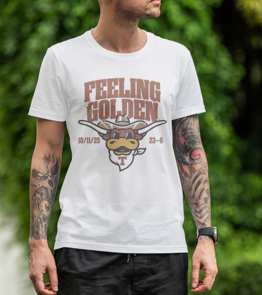 Texas Longhorns Feeling Golden Mascot 10/11/23 23-6 T-Shirt