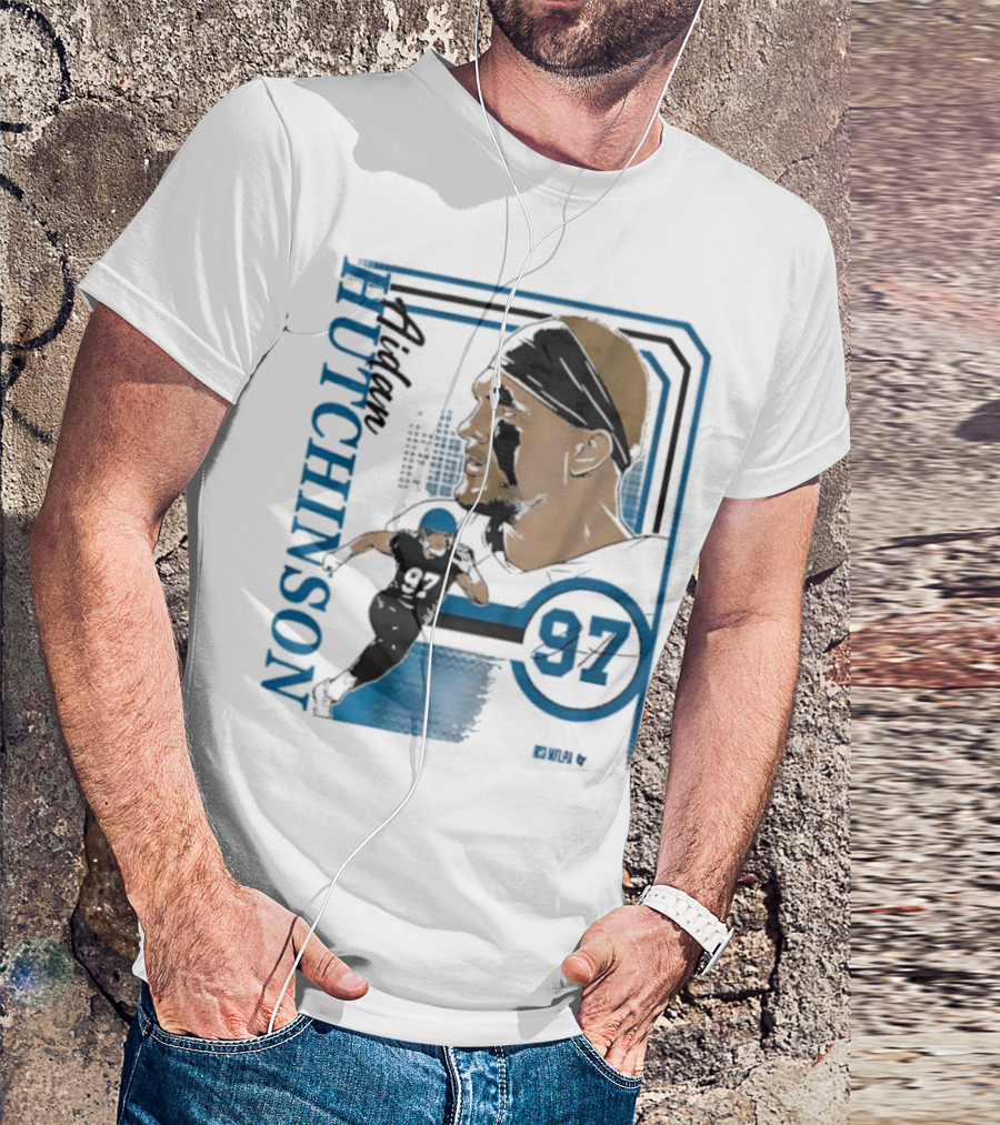 Aidan Hutchinson Signature Collage 97 Athlete Portrait T-Shirt