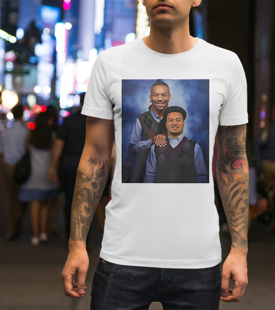 Bijan Robinson Tyler Allgeier Stepbrother Portrait Parody T-Shirt