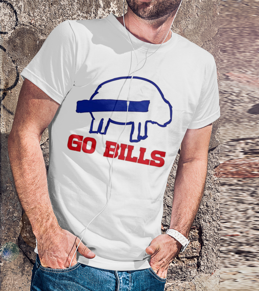 Buffalo Bills Go Bills Funny Sketch Football Fan T-Shirt
