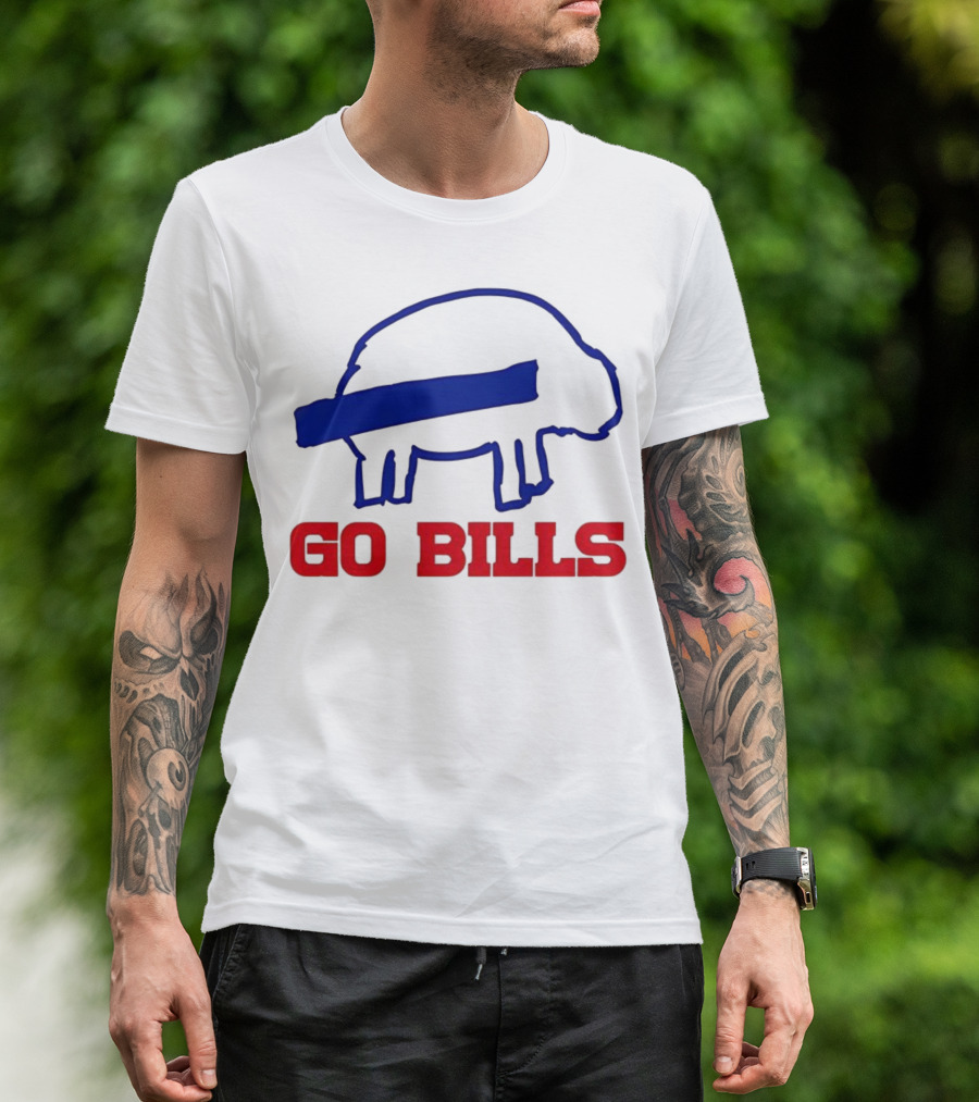 Buffalo Bills Go Bills Funny Sketch Football Fan T-Shirt