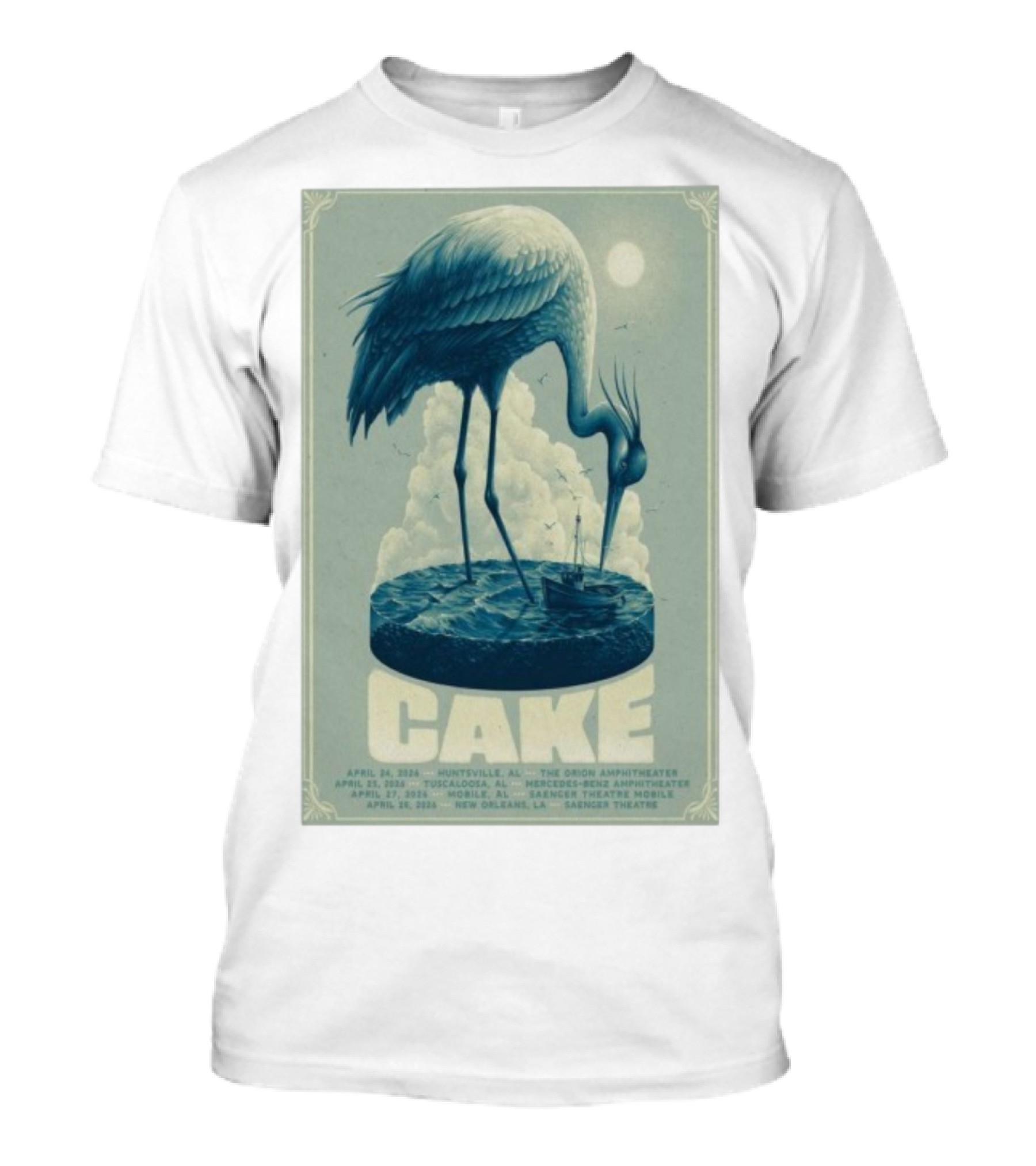 Cake Show 2026 Tour Alabama Louisiana Huntsville Tuscaloosa Mobile New Orleans Saenger Theatre Mercedes-Benz Orion Amphitheater T-Shirt