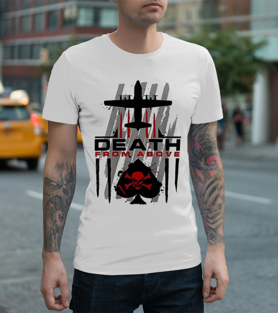 Death From Above Hercules Ace Of Spades Skull And Crossbones T-Shirt