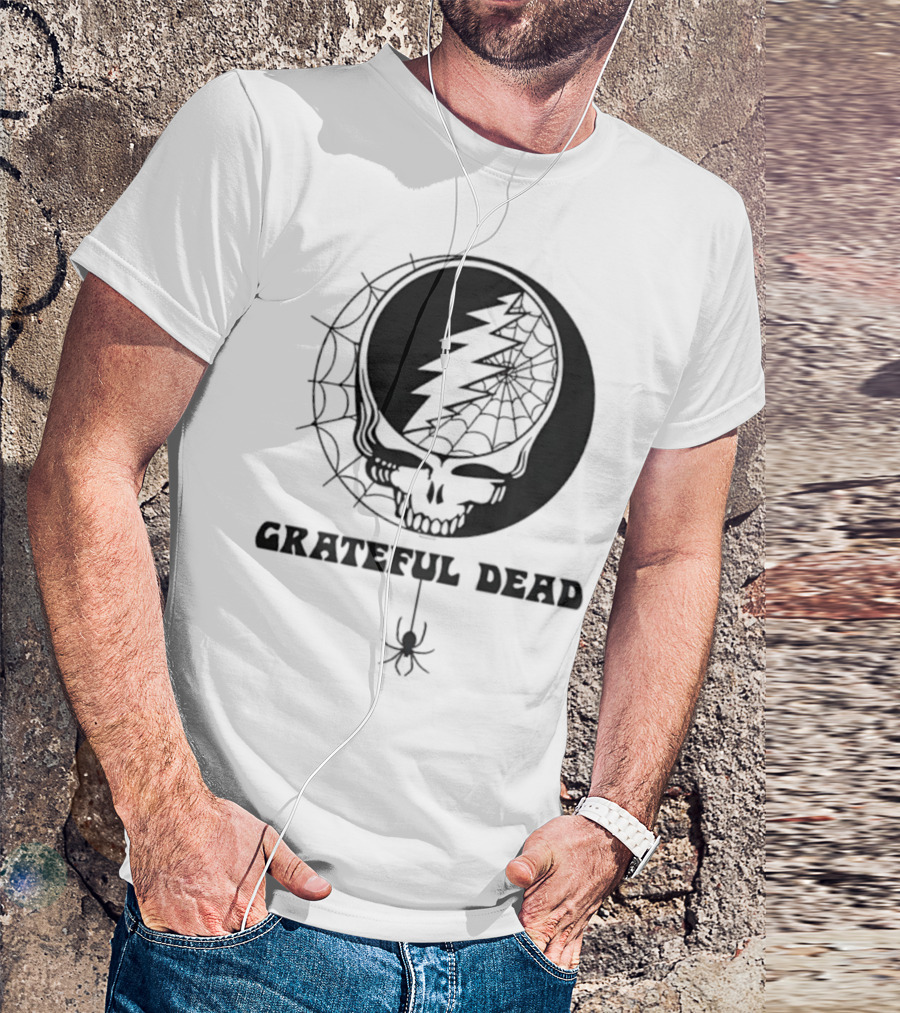 Grateful Dead Steal Your Face Spiderweb Skull Halloween T-Shirt