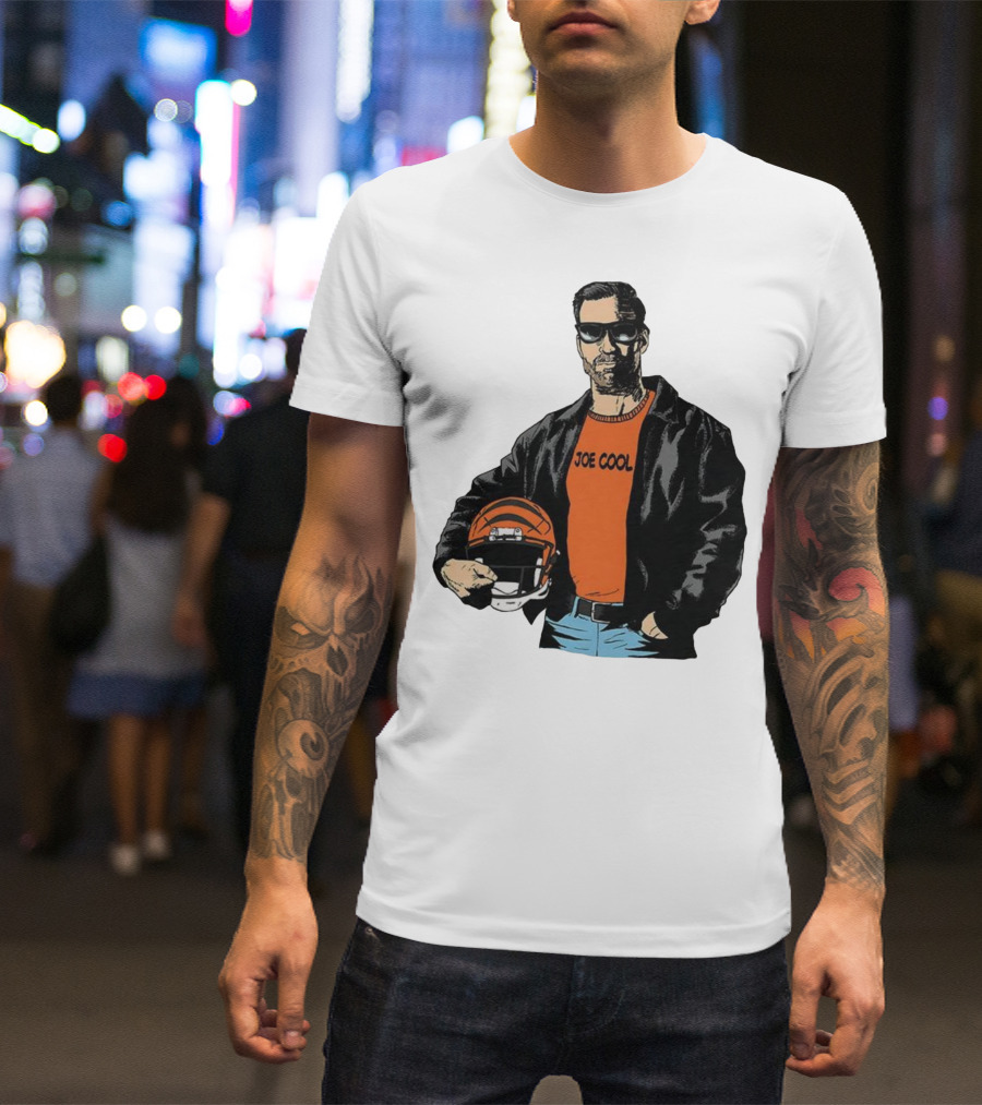 Joe Cool Cincinnati Bengals NFL Vintage Joe Burrow Helmet T-Shirt