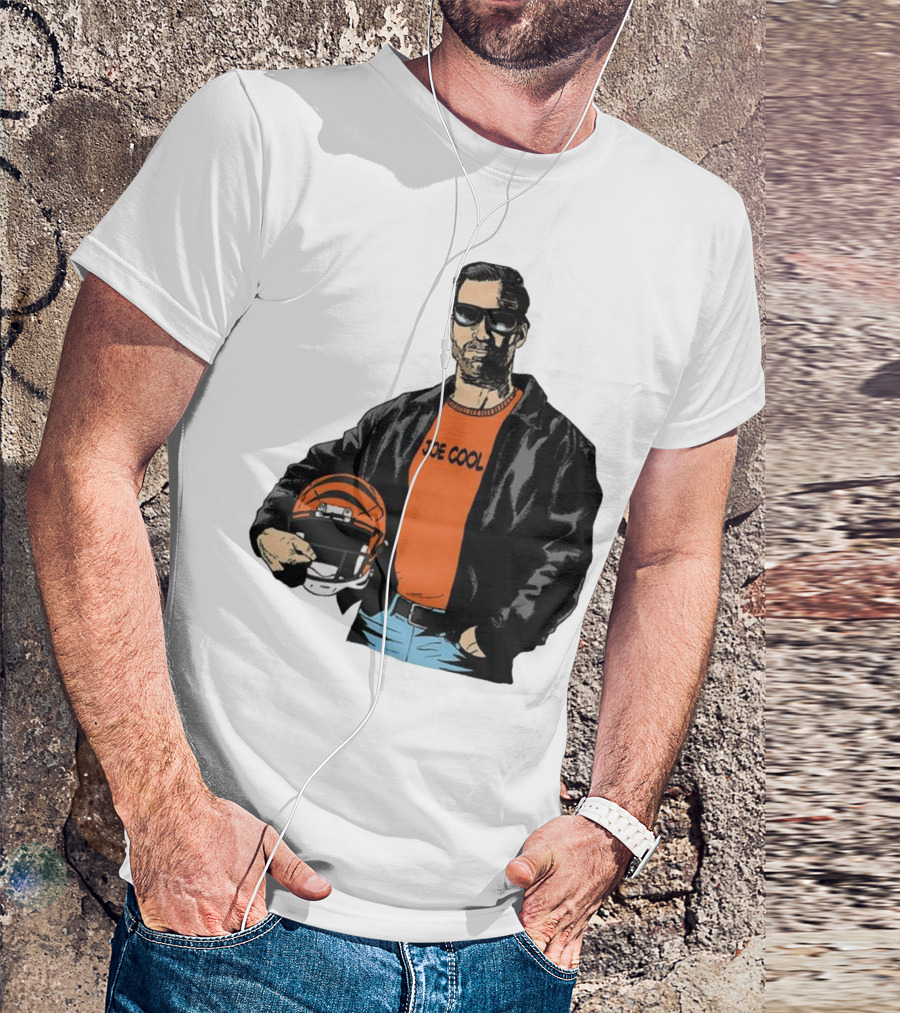 Joe Cool Cincinnati Bengals NFL Vintage Joe Burrow Helmet T-Shirt