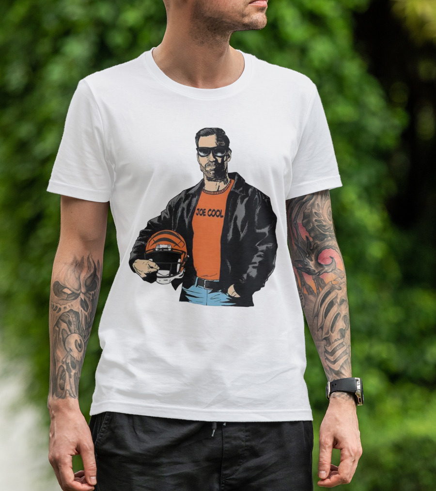 Joe Cool Cincinnati Bengals NFL Vintage Joe Burrow Helmet T-Shirt