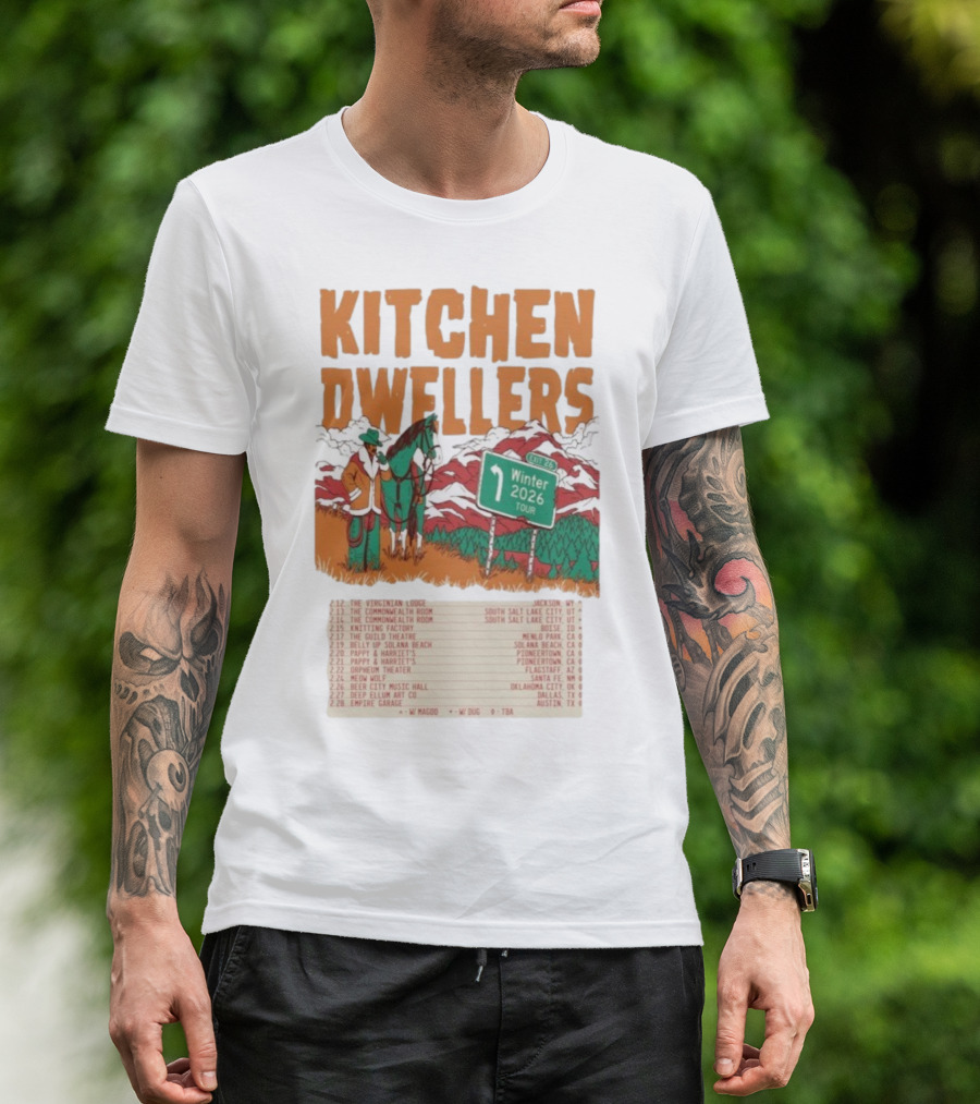 Kitchen Dwellers Winter Tour 2026 Exit 26 Music Venues And Dates T-Shirt