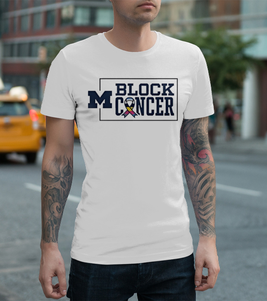 Michigan Block Cancer 2025 Football T-Shirt