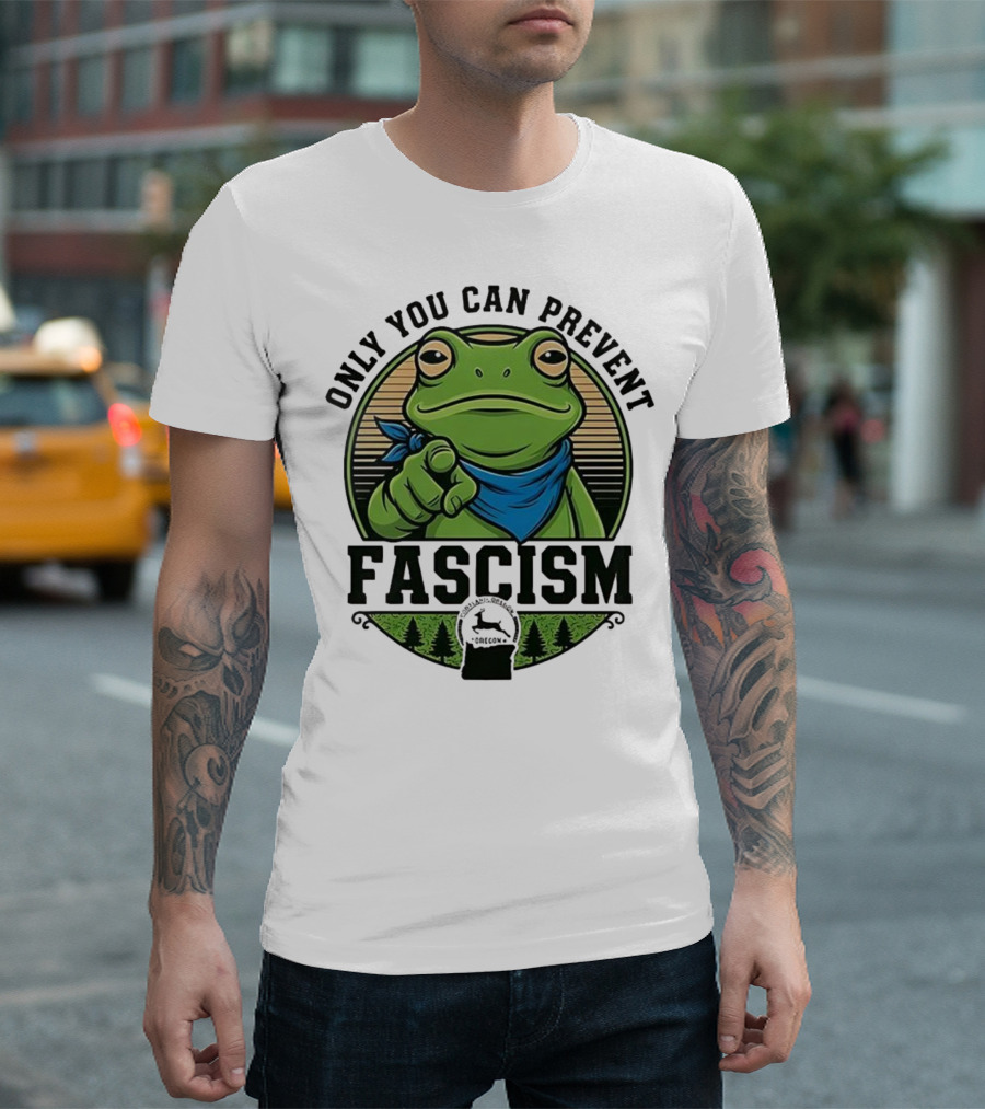Only You Can Prevent Fascism PortlandFrog Protest Forest Bandana T-Shirt