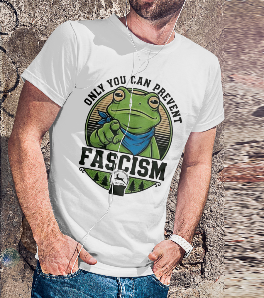Only You Can Prevent Fascism PortlandFrog Protest Forest Bandana T-Shirt