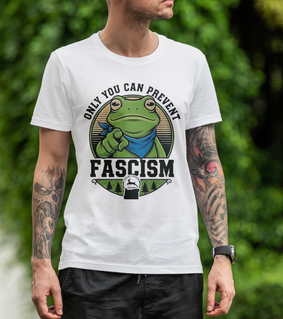 Only You Can Prevent Fascism PortlandFrog Protest Forest Bandana T-Shirt