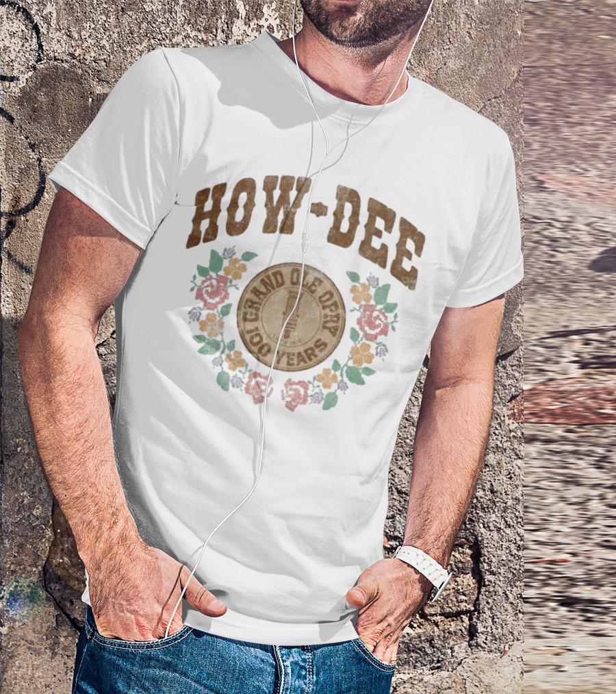 Grand Ole Opry How-Dee 100 Years Floral Wreath T-Shirt