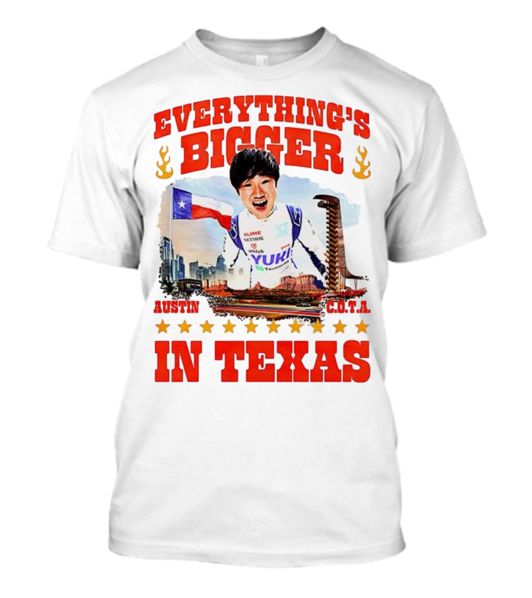 Tsunoda Yuki Everything's Bigger Austin COTA Texas T-Shirt