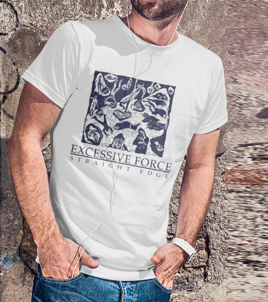 Excessive Force Straight Edge Abstract Pattern T-Shirt