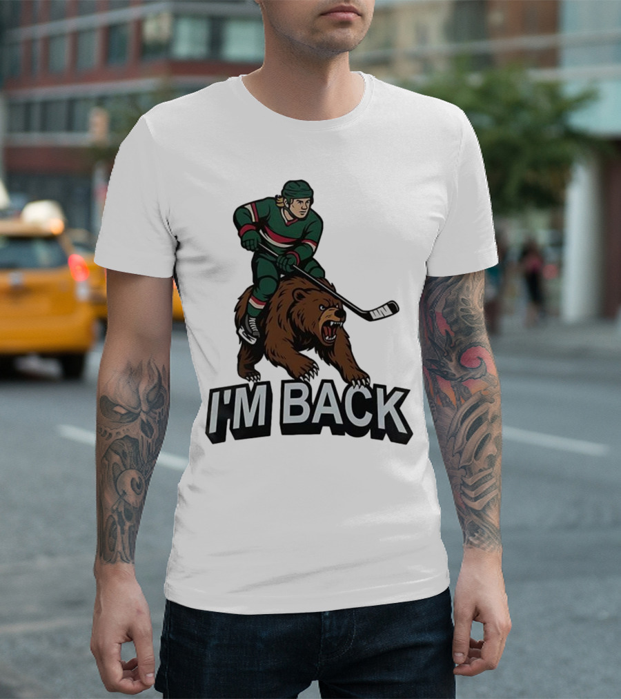 I'm Back Minnesota Wild NHL Bear Hockey Player Graphic T-Shirt