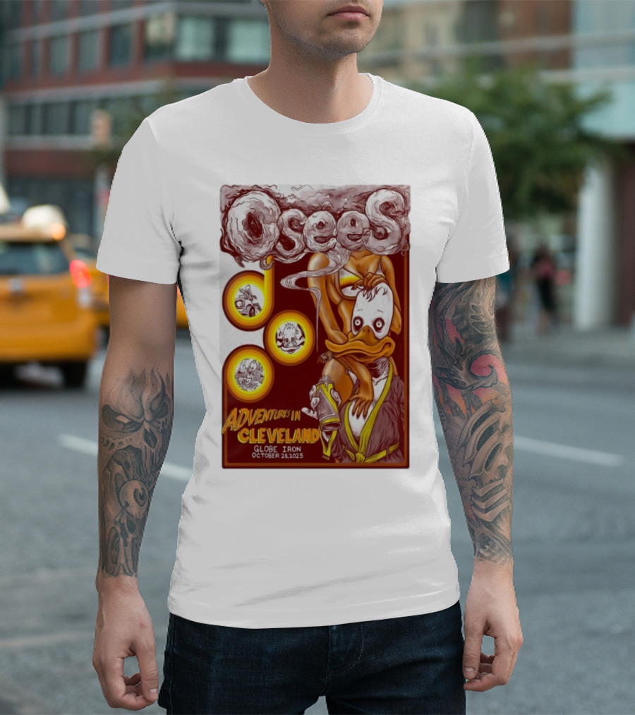 Osees Adventures In Cleveland Globe Iron October 28 2025 T-Shirt