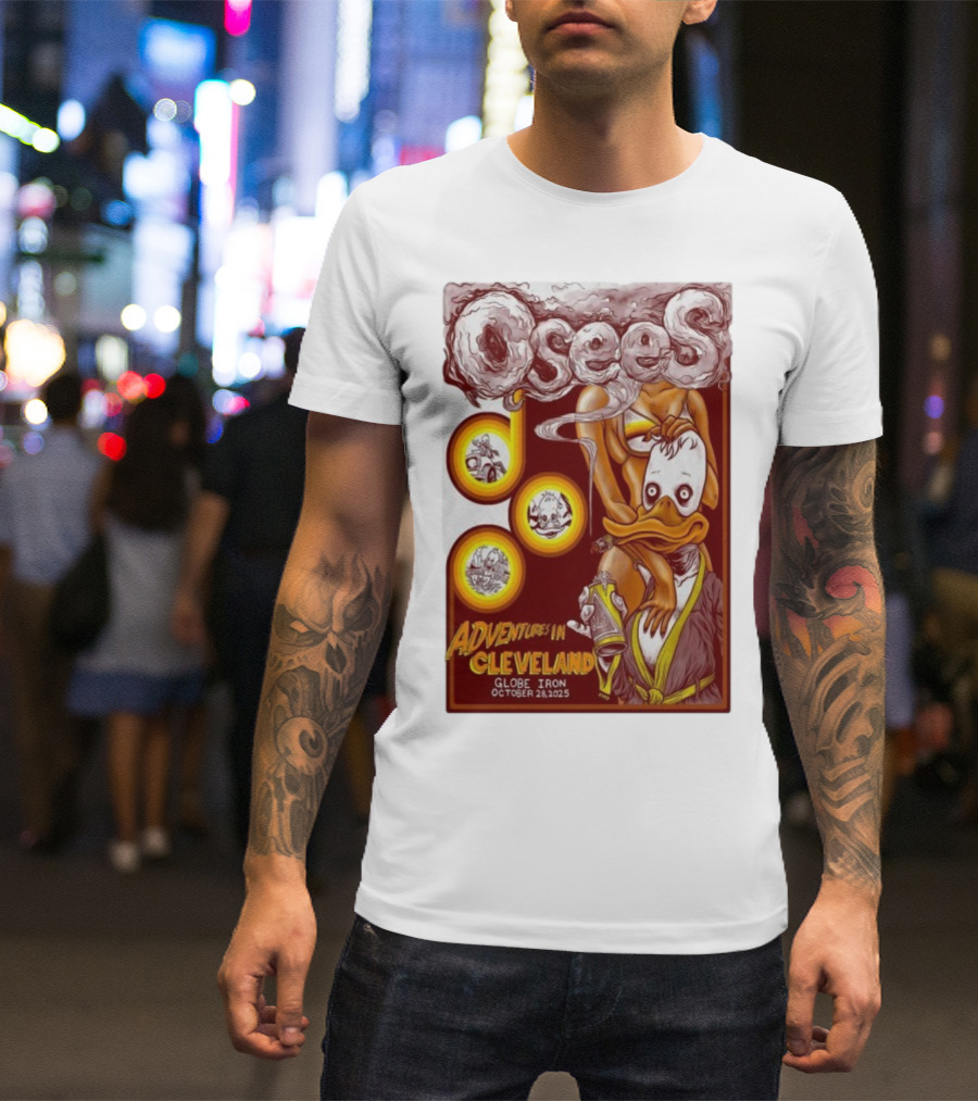 Osees Adventures In Cleveland Globe Iron October 28 2025 T-Shirt
