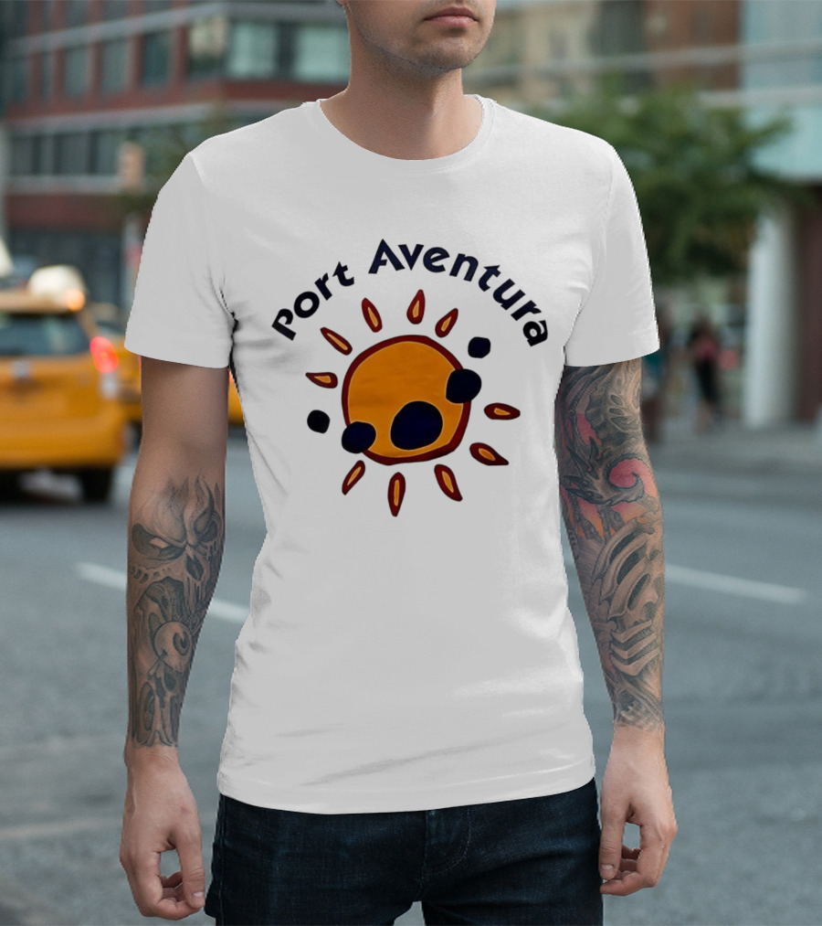 Port Aventura Sunburst Logo Design T-Shirt