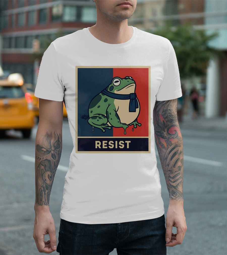 Portland Frog Protest Resist Activist Retro Style T-Shirt
